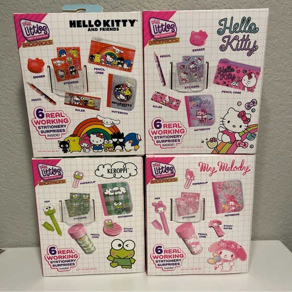 Real Littles Sanrio Hello Kitty Set 4 Mini Backpack KEROPPI My Melody 2024 NEW - Picture 2 of 3